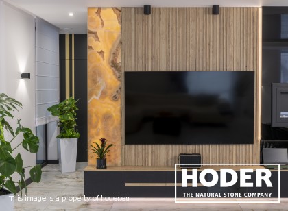 Wohnzimmer mit Küche Granit 61 und Onyks 117