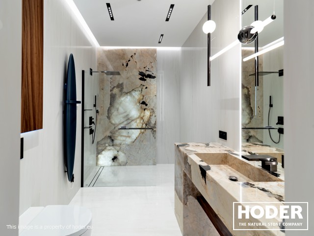 KÜCHENARBEITSPLATTE aus Granite 712, Waschtischplaten aus Granite 37 and natürlichem Quarzit 442 und Innenräume onyks 128 - zdjęcie numer 9