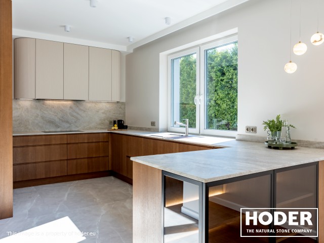 KÜCHENARBEITSPLATTE naturlicher quarzit Satinato 723, Waschtischplaten Granite Satinato 464 und Fensterbank Quarzkonglomerat 2005 - zdjęcie numer 7