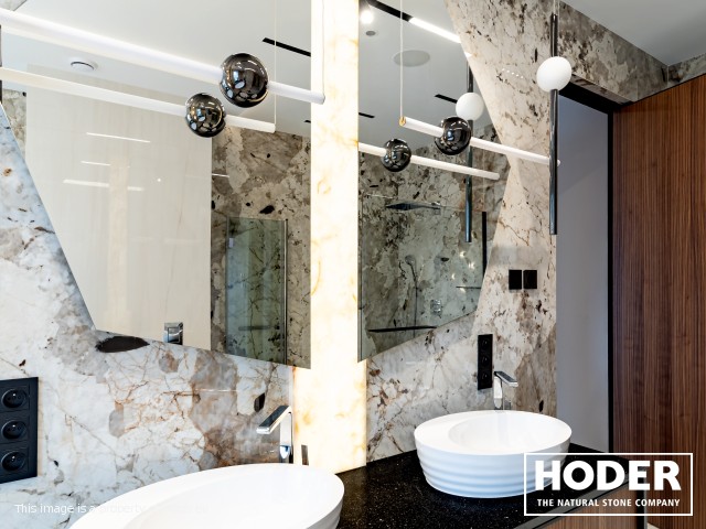 KÜCHENARBEITSPLATTE aus Granite 712, Waschtischplaten aus Granite 37 and natürlichem Quarzit 442 und Innenräume onyks 128 - zdjęcie numer 13