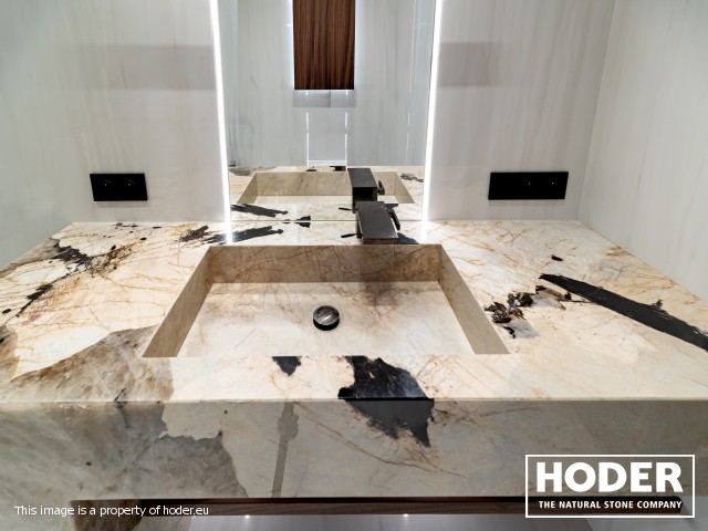 KÜCHENARBEITSPLATTE aus Granite 712, Waschtischplaten aus Granite 37 and natürlichem Quarzit 442 und Innenräume onyks 128 - zdjęcie numer 11